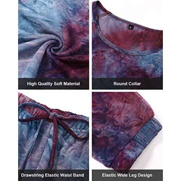 GOOTUCH Women's Stylish Tie Dye Pajama Set for Comfort