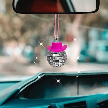 SPANSEE Pink Disco Ball - Cute Car Accessory for Fun Drives