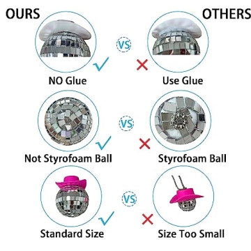 SPANSEE Pink Disco Ball - Cute Car Accessory for Fun Drives