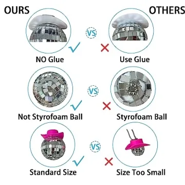 SPANSEE Pink Disco Ball - Cute Car Accessory for Fun Drives