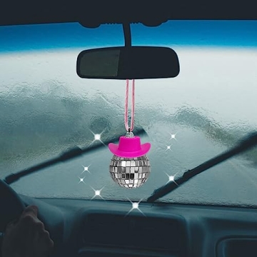 SPANSEE Pink Disco Ball - Cute Car Accessory for Fun Drives