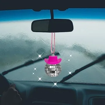 SPANSEE Pink Disco Ball - Cute Car Accessory for Fun Drives