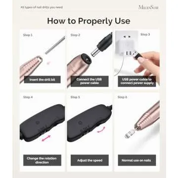 MelodySusie Electric Nail Drill Portable File Set for Nails
