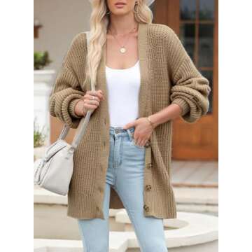 SHEWIN Women's Cable Knit Cardigan for Fall Fashion 2024