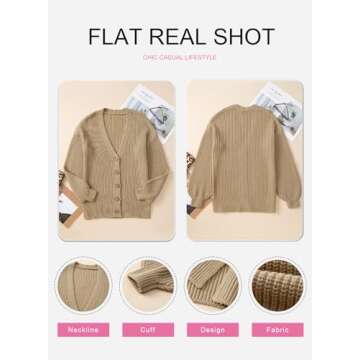 SHEWIN Women's Cable Knit Cardigan for Fall Fashion 2024