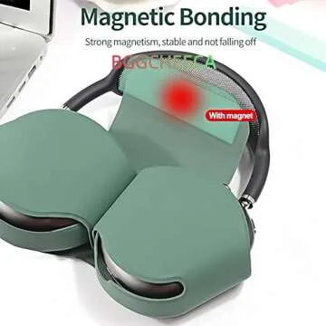 wigmoa SY-K Smart Case Compatible for Airpods Max 1/2, Sleep Mode Compatible, Anti-Scratch and Anti-Dust, Portable Carry Travel Case Compatible for Apple Airpod Max, Headphone case. (Green)