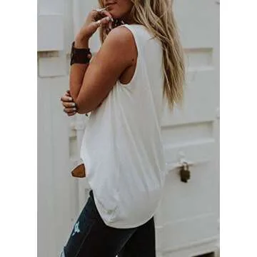 Sunshine Vibes Letter Print Vest T Shirt Women's Summer Sleeveless Graphic Tank Tops Casual Loose Workout Tees (White, X-Large)