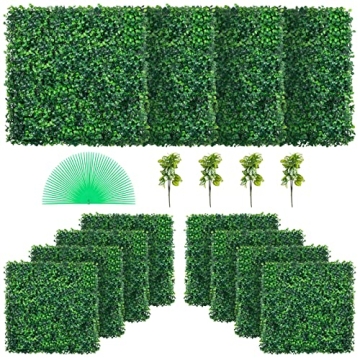 VEVOR 12PCS 20x20inch Grass Wall Panels, Boxwood Hedge Wall Panels, Artificial Grass Backdrop Wall 1...