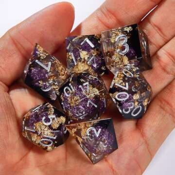 Joylord Resin Dice Set | Liquid Core D&D Gaming Dice