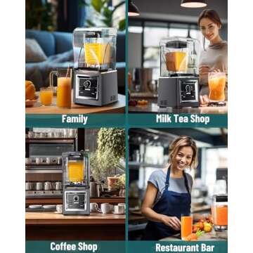 Wantjoin Professional Grade Blender - Soundproof & Quiet Commercial Blenders, Removable Shield, 2000W Watte, 67 Oz Capacity - Perfect for Kitchen, Fruits, Shakes, Smoothies, and Frozen Drinks(Gray)