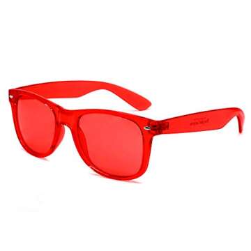 PURPLE CANYON Red Color Therapy Glasses for Chakra Healing, Chromotherapy, and Mood