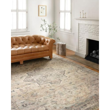 Loloi II Hathaway Collection HTH-06 Blush / Multi 2'-0" x 5'-0", .25" Thick, Accent Rug, Soft, Durab...