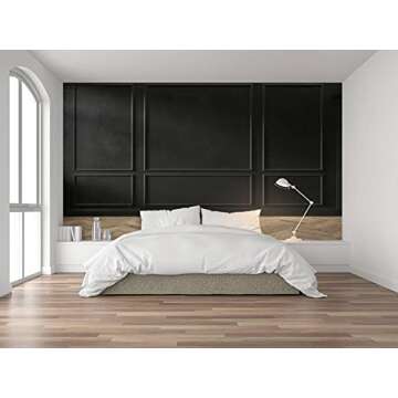 Wallpaper Wall Sticker Modern classic black color empty interior with wall panels mouldings Self Adhesive Peel and Stick Wallpaper Removable Large Wall Mural Wall Poster Decal Home Decor Living Room