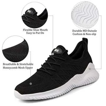 Akk Women's Walking Tennis Shoes - Slip On Memory Foam Lightweight Casual Sneakers for Gym Travel Wo...