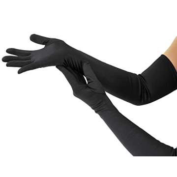 Nackiy Long Black Opera Gloves for Women - 20inch