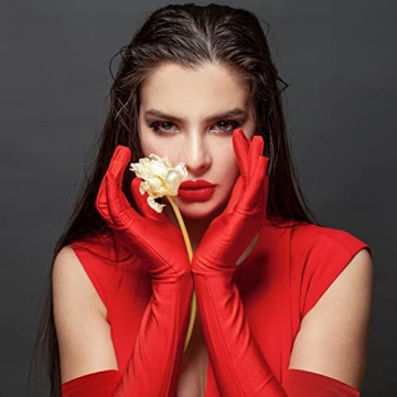 Nackiy Long Black Opera Gloves for Women - 20inch