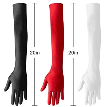 Nackiy Long Black Opera Gloves for Women - 20inch