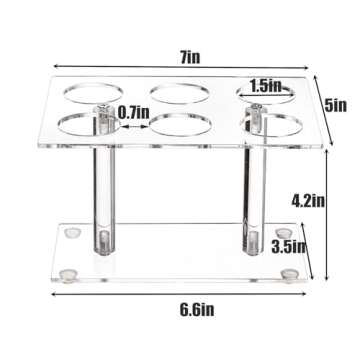 YOUEON 2 Pack Acrylic Ice Cream Cone Holder, 6 Holes for Weddings and Parties