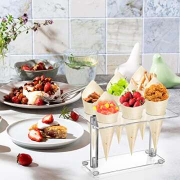 YOUEON Acrylic Ice Cream Cone Holder for Parties