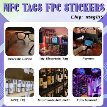 20 pcs NFC Tags NTAG215 FPC Tags Flexible Smart NFC Nail Stickers NFC Electronic Tag NFC Key Tags Waterproof Programmable RFID Asset Tag 10mm Round