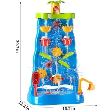 TEMI Kids Waterfall Water Table for Toddler Fun