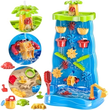 TEMI Kids Waterfall Water Table for Toddler Fun