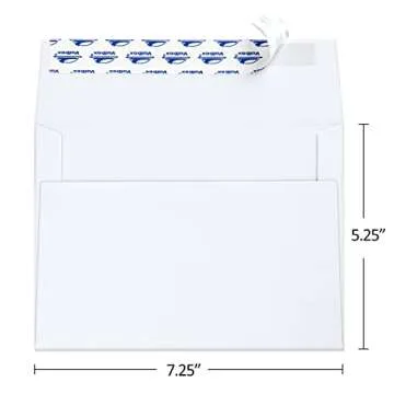 ValBox 200 Qty A7 Invitation Envelopes 5 x 7, 120GSM White Kraft Paper Envelopes for 5x7 Cards, Self...