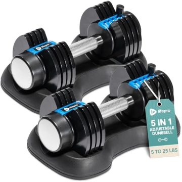 Adjustable Dumbbells Set with Rack - Quick Adjust Weights for Home Gym
