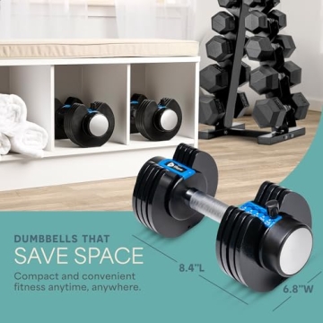 Adjustable Dumbbells Set with Rack for Home
