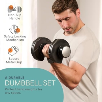 Adjustable Dumbbells Set with Rack for Home