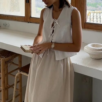 Two Piece Summer Set for Women - Stylish Maxi Skirt Ensemble