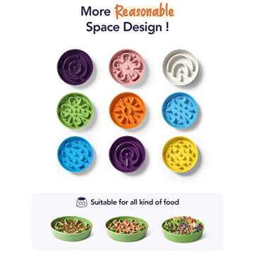 LE TAUCI Slow Feeder Dog Bowls Ceramic, 1.5 Cups Slow Eater Bowl for Dogs, Puppy Slow Feeder Bow for Fast Eaters, Dog Dishes to Slow Down Eating, Puzzle Dog Food Bowl, Maze Dog Bowl,Clover Green