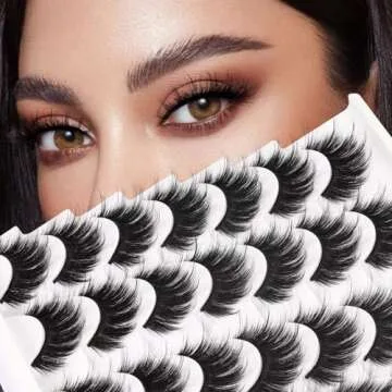 Losha Eyelashes Natural Look Faux Mink Lashes Pack Handmade Fluffy False Eyelashes 14 Pairs Eye Lashes (815)