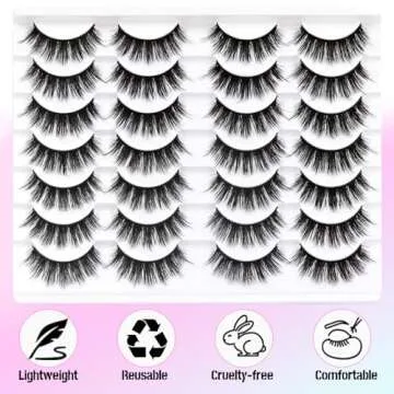 Losha Eyelashes Natural Look Faux Mink Lashes Pack Handmade Fluffy False Eyelashes 14 Pairs Eye Lashes (815)