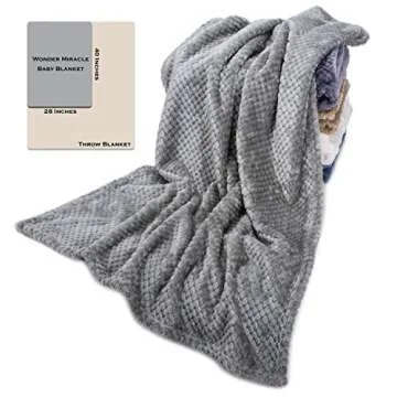 Fuzzy Blanket or Fluffy Blanket for Baby, Soft Warm Cozy Coral Fleece Toddler, Infant or Newborn Receiving Blanket for Crib, Stroller, Travel, Decorative (28Wx40L, XS-Flint Gray)