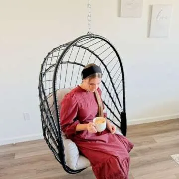 YITAHOME Foldable Swing Egg Chair with Cushions - 350lbs