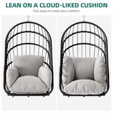 YITAHOME Foldable Swing Egg Chair with Cushions - 350lbs
