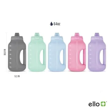 Ello Hydra 64oz Leakproof Water Bottle with Straw