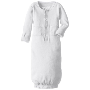 L'ovedbaby Organic Baby Gown - Soft & Safe Newborn Clothing in White, 0-3 Months