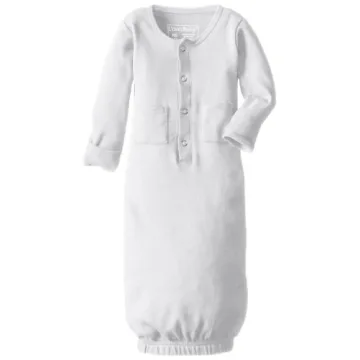 L'ovedbaby Organic Baby Gown - Soft & Safe Newborn Clothing in White, 0-3 Months