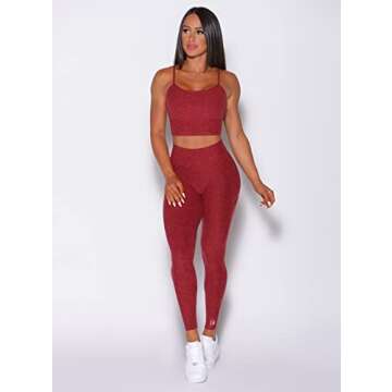 Bombshell Sportswear Uplift Pocket Leggings (as1, Alpha, s, Regular, Regular, Garnet Red)