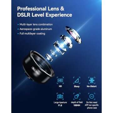 Apexel Professional Macro Photography Lens for Dual Lens/Single Lens iPhone,Pixel,Samsung Galaxy Sma...