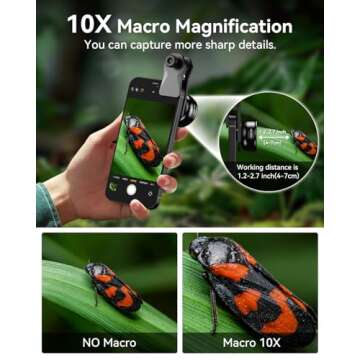 Apexel Professional Macro Photography Lens for Dual Lens/Single Lens iPhone,Pixel,Samsung Galaxy Smartphones