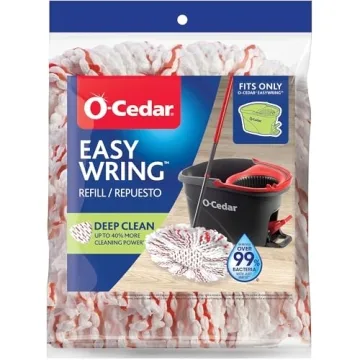 O-Cedar EasyWring Deep Clean Refill Mop Head - 40% More Cleaning Power | Microfiber Mop for EasyWrin...