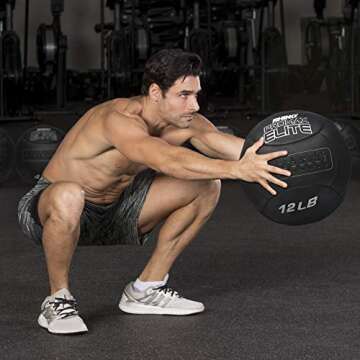 Champion Sports PRX12 Rhino Promax Elite Slam Balls, 12 lb, Soft Shell with Non-Slip Grip, Medicine ...