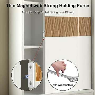 Cabinet Door Magnets Jiayi 10 Pack Ultra Thin Magnetic Door Catch Stainless Steel Drawer Magnet Catch for Sliding Door Closure Kitchen Cabinet Closer Cupboard Closet Door Magnetic Latches Hardware