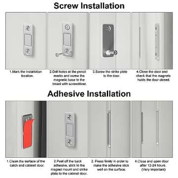 Cabinet Door Magnets Jiayi 10 Pack Ultra Thin Magnetic Door Catch Stainless Steel Drawer Magnet Catch for Sliding Door Closure Kitchen Cabinet Closer Cupboard Closet Door Magnetic Latches Hardware