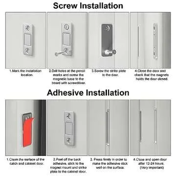 Cabinet Door Magnets Jiayi 10 Pack Ultra Thin Magnetic Door Catch Stainless Steel Drawer Magnet Catch for Sliding Door Closure Kitchen Cabinet Closer Cupboard Closet Door Magnetic Latches Hardware