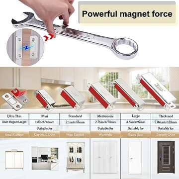 Cabinet Door Magnets Jiayi 10 Pack Ultra Thin Magnetic Door Catch Stainless Steel Drawer Magnet Catch for Sliding Door Closure Kitchen Cabinet Closer Cupboard Closet Door Magnetic Latches Hardware