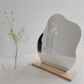 ADISEN Acrylic Makeup Mirror for Desk with Stand-Aesthetic Desk Decor, Desk Mirror Office Cubicle, I...